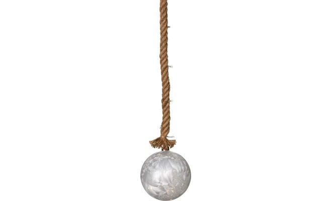 touw met glas bal, 15cm, 24led, warm wit, Led kerstverlichting - afbeelding 1