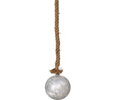 touw met glas bal, 15cm, 24led, warm wit, Led kerstverlichting - afbeelding 1
