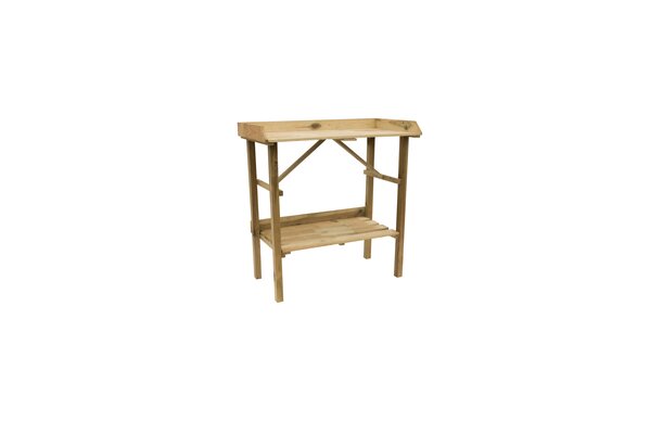 Tuinwerkbankje 95 x 90 x 45 cm (HxBxD), groen geïmpregneerd.