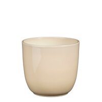 Tusca pot rond beige - h14xd14,5cm