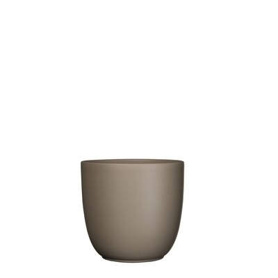 Tusca pot rond taupe mat - H16 x Ø17 cm - afbeelding 1