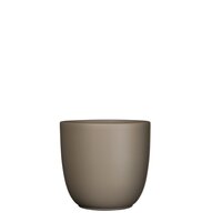 Tusca pot rond taupe mat - h18,5xd19,5cm - afbeelding 1