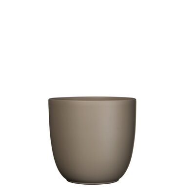 Tusca pot rond taupe mat - h20xd22,5cm - afbeelding 1