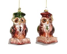 Uil glas with glasses, assortie, L 7,7 cm x B 9,5 cm x H 13 cm, keuze uit 1 stuks