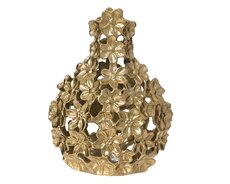Vaas aluminium gold, goud, L 25 cm x B 16 cm x H 30,5 cm