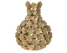 Vaas aluminium gold, goud, L 29 cm x B 20 cm x H 39 cm