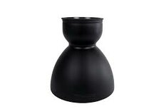 Vaas "Diabolo" L mat zwart glas 21x21x22cm