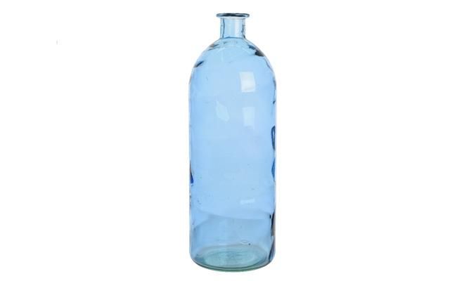 Vaas gerecycled glas d17h50cm blauw - afbeelding 1