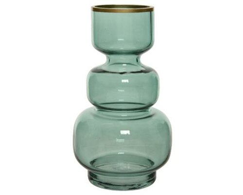Vaas glas, D 15 cm, H 25 cm, groen