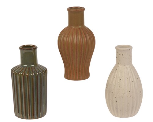 Vaas porselein reaction glazed , assortie, Ø 5,8 cm x H 11,6 cm, keuze uit 1 stuks