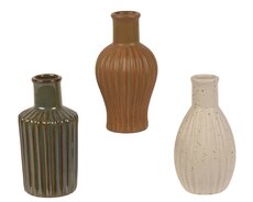 Vaas porselein reaction glazed , assortie, Ø 5,8 cm x H 11,6 cm, keuze uit 1 stuks