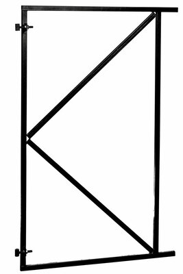 Verstelbaar stalen poortframe 100 x 155 cm, zwart gecoat.