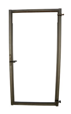 Verstelbaar stalen poortframe 98,5 x 190 cm, inclusief kokerprofiel en slot en beslagset, zwart gepo