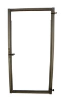 Verstelbaar stalen poortframe 98,5 x 190 cm, inclusief kokerprofiel en slot en beslagset, zwart gepo