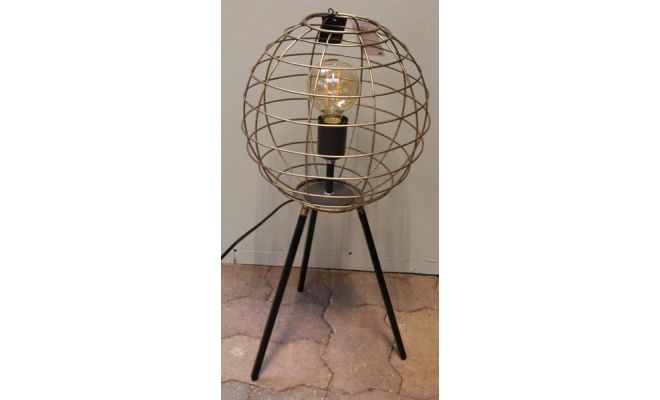 Vloerlamp, dermott, metaal, goud, b 28 cm, h 55 cm