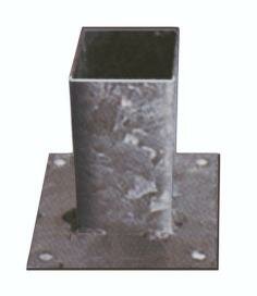 Vloerpaalhouder verzinkt 7 x 7 cm.
