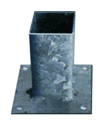 Vloerpaalhouder verzinkt 9 x 9 cm.