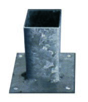 Vloerpaalhouder verzinkt 9 x 9 cm.