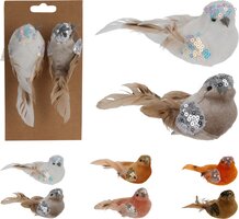 vogel op clip set 2sts, per stuk