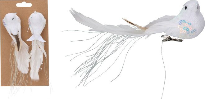 vogel op clip set2 wit