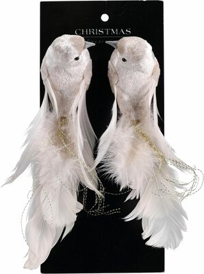 vogel op klip set van 2 sts 18 cm kleur - afbeelding 1