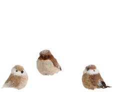 Vogel polyester , assortie, L 7 cm x B 11 cm x H 9 cm, keuze uit 1 stuks