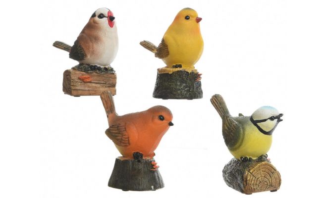 Vogel, polystone, l 10 cm, b 6.4 cm, h 12 cm, meerdere variaties