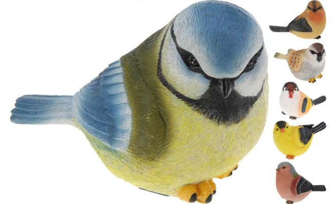 Vogel, polystone, l 17 cm, b 8.5 cm, h 11 cm, meerdere variaties