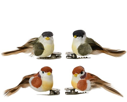 Vogel veer op clip, per stuk