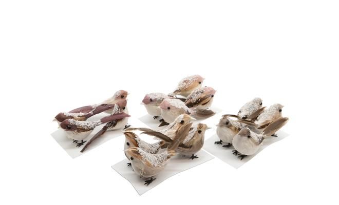 Vogels, polystone, 11 cm, 4 st, meerdere variaties - afbeelding 1