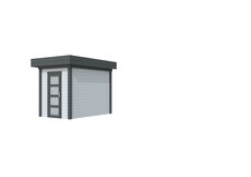 Vuren Topvision Kiekendief, 200 x 300 cm, wanden lichtgrijs en basis antraciet.