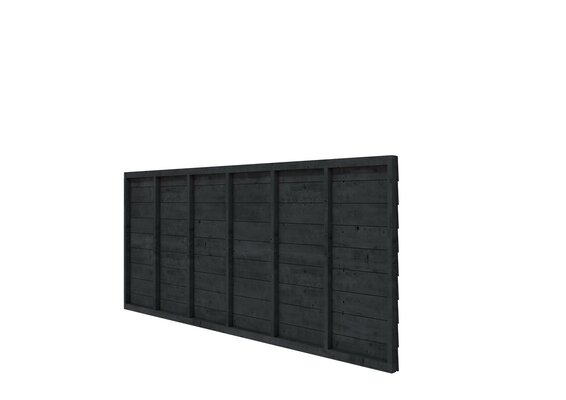 Vuren wandpakket t.b.v. enkelzijdige wand kapschuur Comfort 371x162 cm, zwart geïmpregneerd.