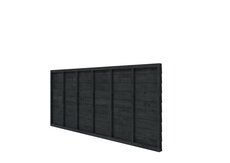 Vuren wandpakket t.b.v. enkelzijdige wand kapschuur Comfort 371x162 cm, zwart geïmpregneerd.