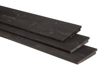 Vuren Zweeds rabat 1 zijde geschaafd, 1 zijde fijnbezaagd, 1,1-2,7 x 19,5 x 400 cm, zwart gedompeld.
