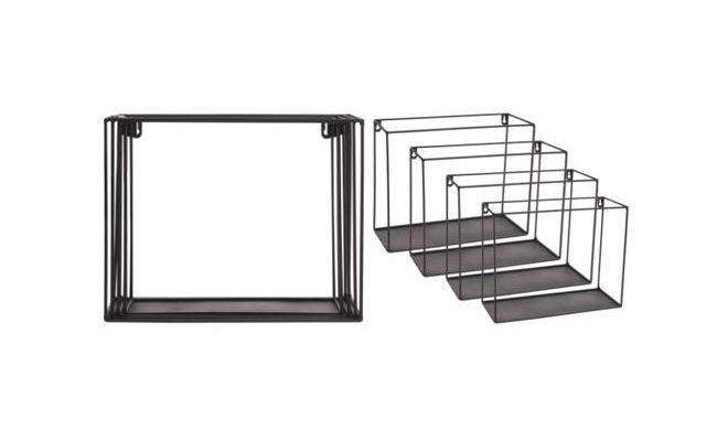 Wandrek, metaal, zwart, 34,5x14x28 cm - afbeelding 1