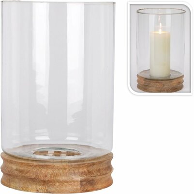 windlicht 33cm glas - afbeelding 1