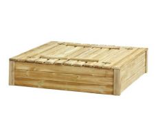 Zandbak Tom met deksel/zitbank 120 x 120 x 30 cm. - afbeelding 1