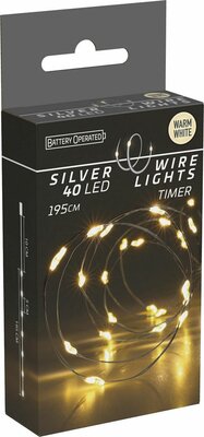 zilverdraad 40led warm wit - afbeelding 1