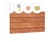 Zweeds rabat plankenset douglas bij wand E, 371 x 224 cm, onbehandeld.