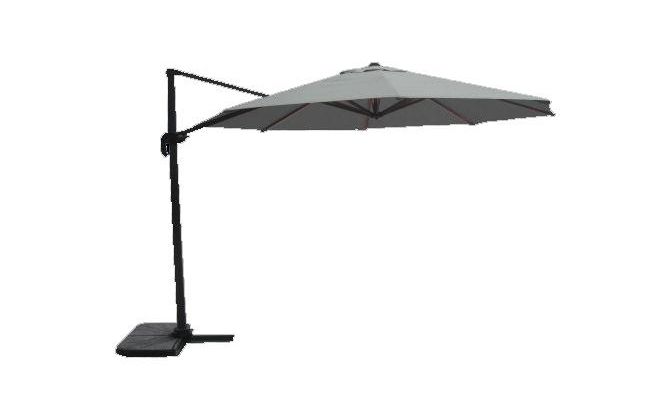 Zweef parasol rond 350 cm grijs, fiji