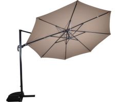 Zweefparasol kantelbaar virgflex rond 350 cm taupe - afbeelding 1